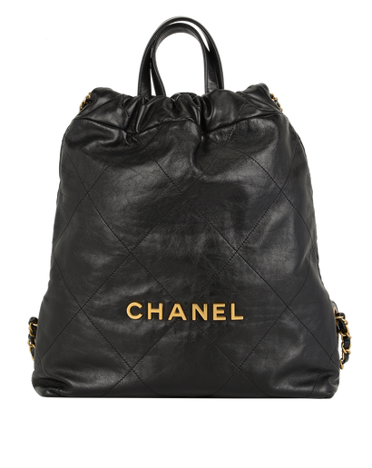 22 Backpack, &pound;3,100, Handbags, Black, Leather, Front view